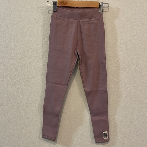 NWT size 7 Zara Girls Mauve Label Detailed Ribbed Leggings! - Picture 2 of 10